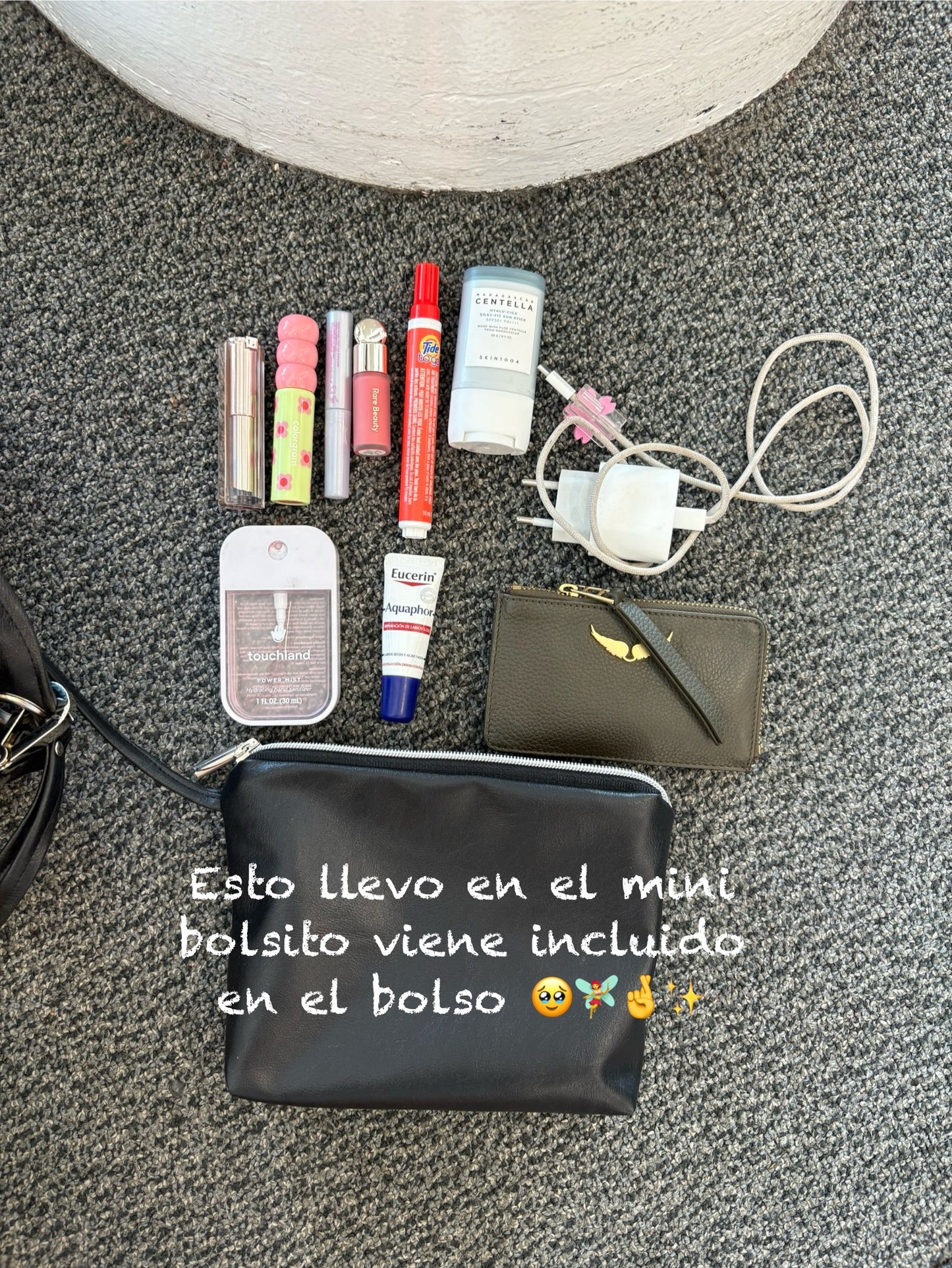 Mini Fortune Bag Black Eco Cuero