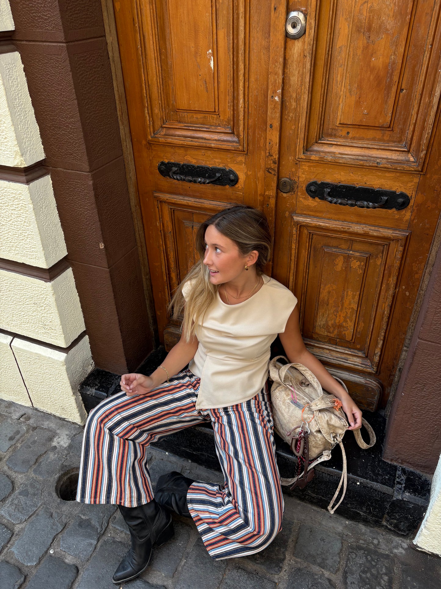 Mini Fortune Bag Beige Eco Cuero