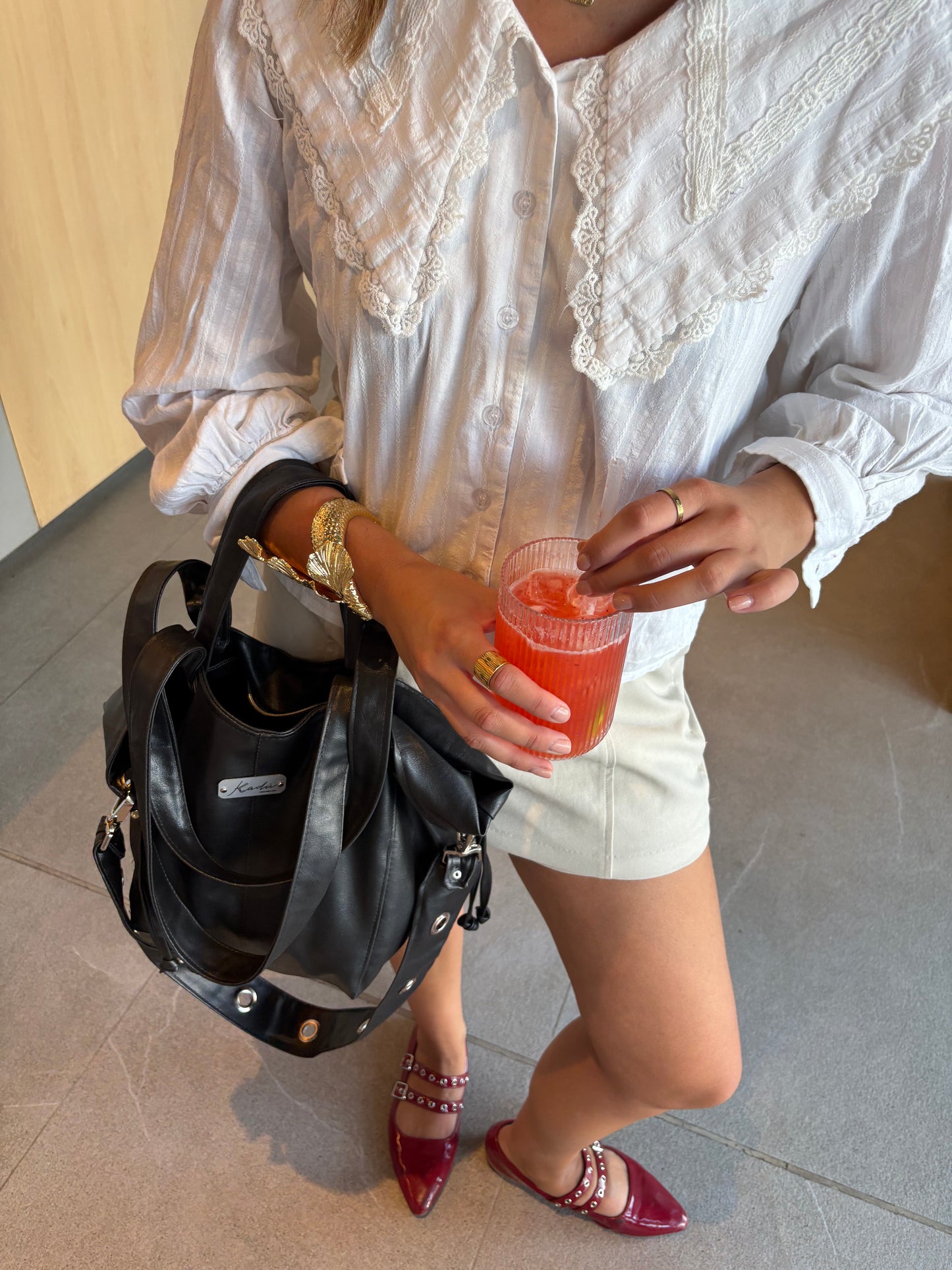 Mini Fortune Bag Black Eco Cuero