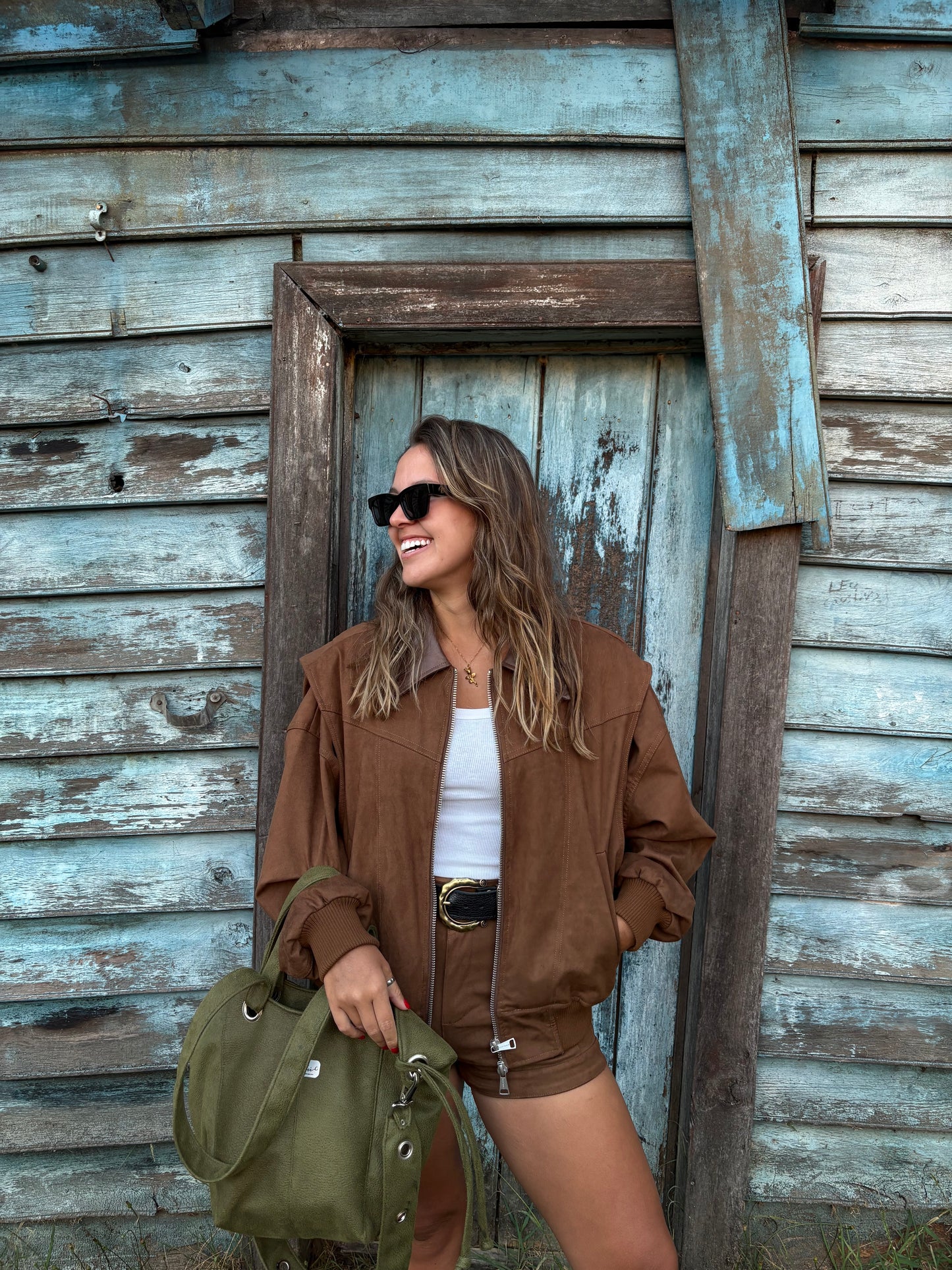 Mini Fortune Bag Olive Eco Cuero