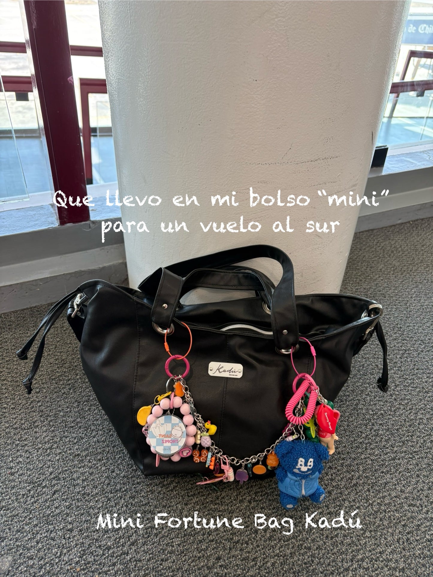 Mini Fortune Bag Black Eco Cuero