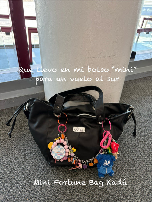 Mini Fortune Bag Black Eco Cuero