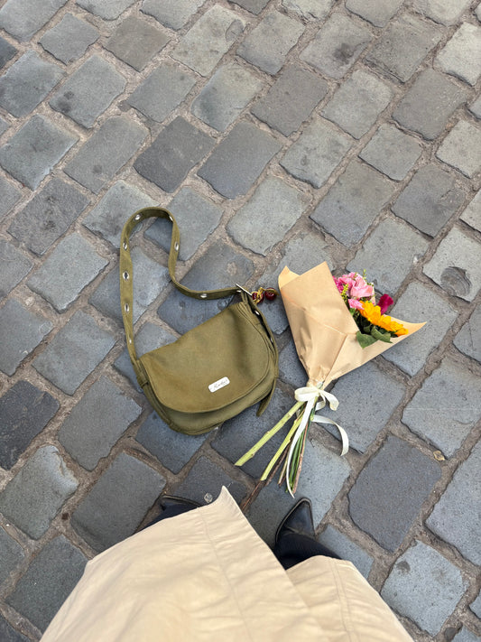 Crêpe Bag Olive Eco Cuero