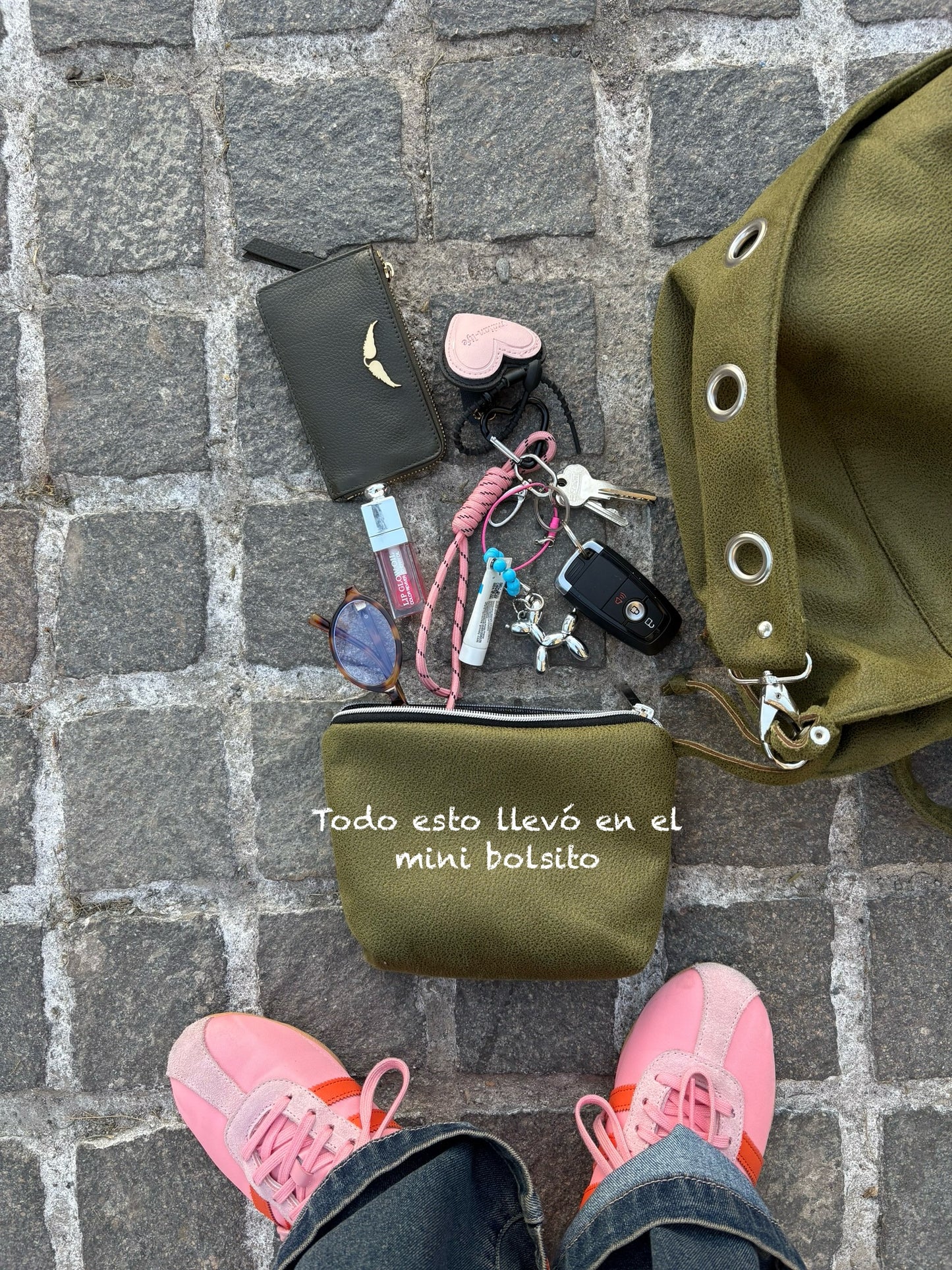 Mini Fortune Bag Olive Eco Cuero